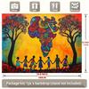 2D Afrikanische Heritage Party Kulisse, Farbige Afrikakarte mit Kinder-Silhouette für Fotoshooting