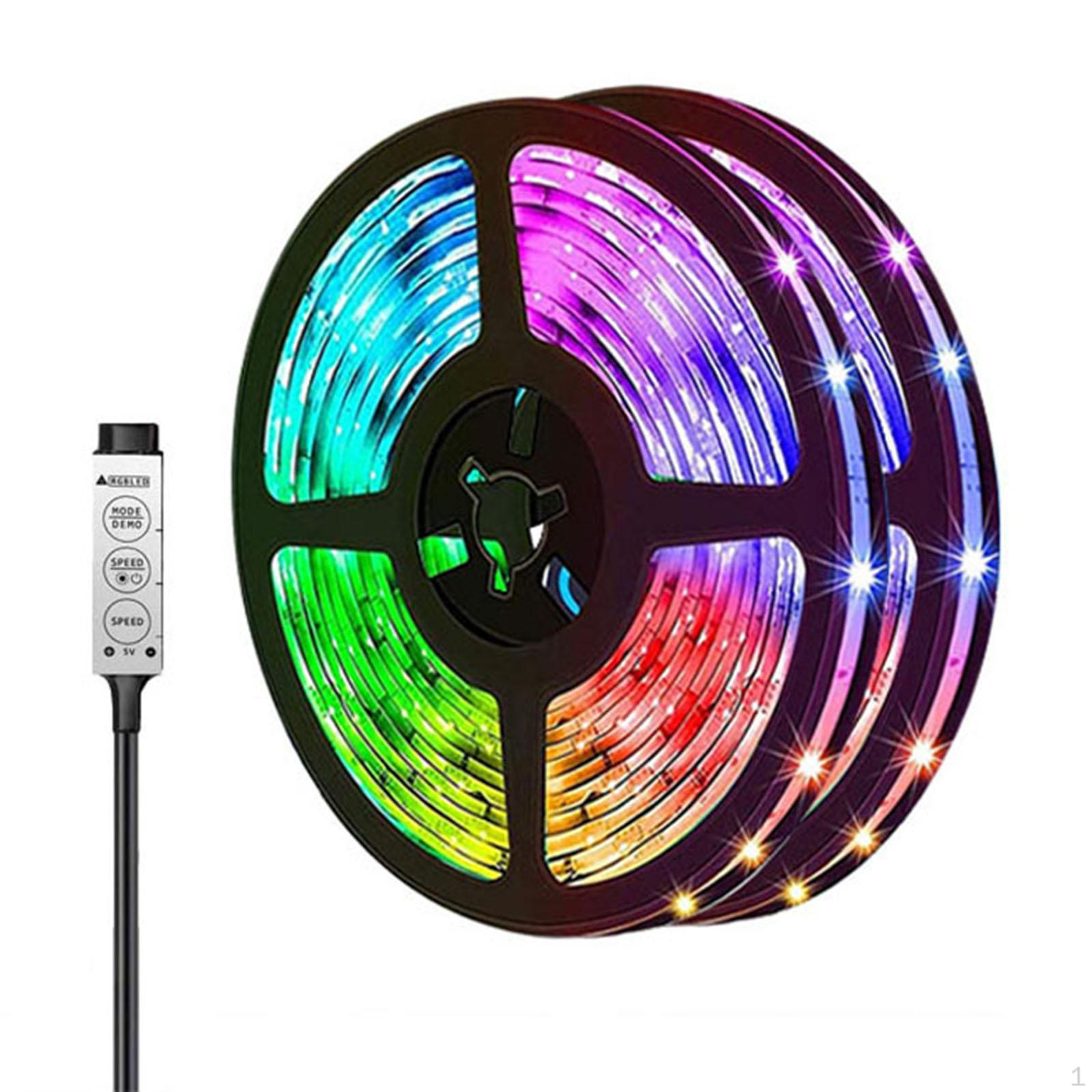

Светодиодная лента RGB, красочные фонари, износостойкий WS2812B, 3-клавишный проводной контроллер, освещение «сделай сам»