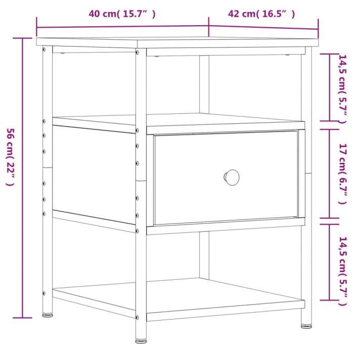 VidaXL Tables de chevet 2 pcs noir 40x42x56 cm bois d’ingénierie 826024