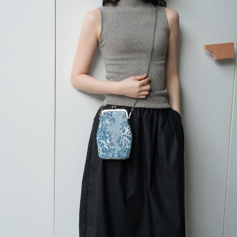 

Персонализированная джинсовая сумка, сумочка, сумка для мобильного телефона, повседневная сумка для поездок на работу, сумка кроссбоди One Size джинсовый синий