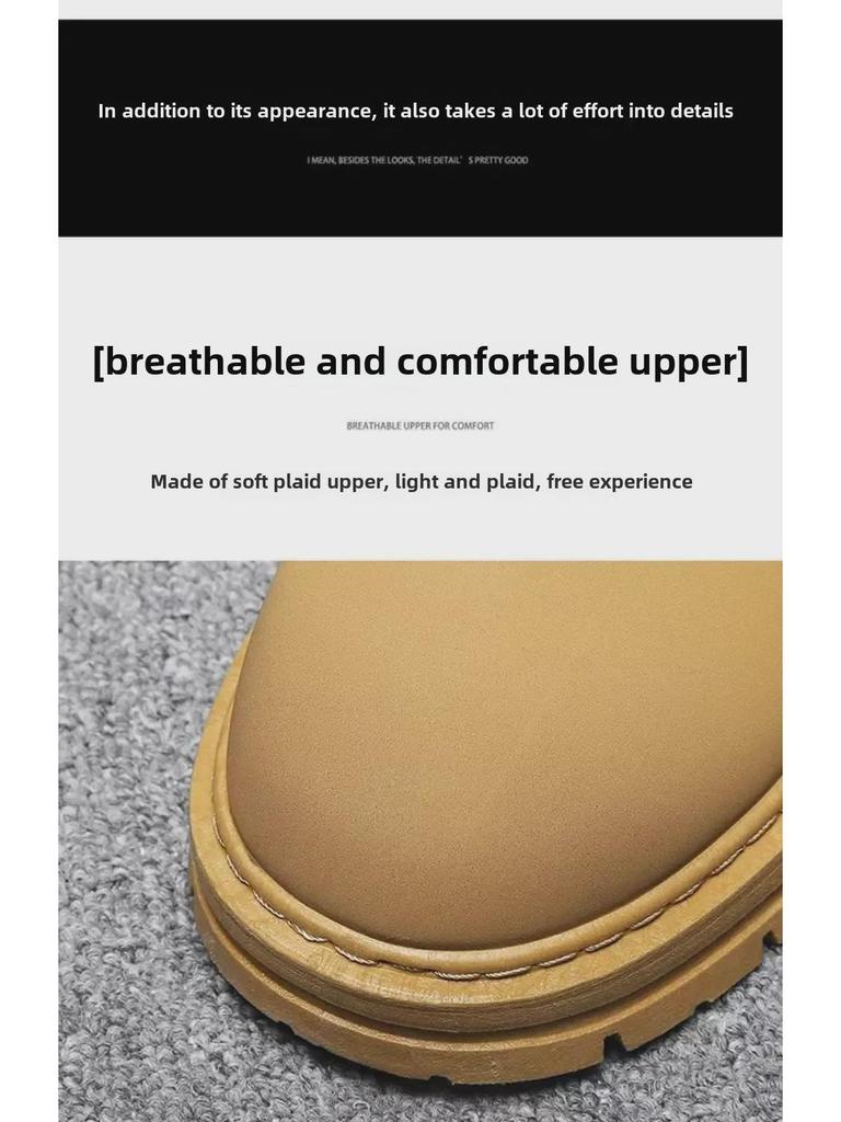 Men's Stylish White Korean High-Top Winter Sneakers with Plush Lining