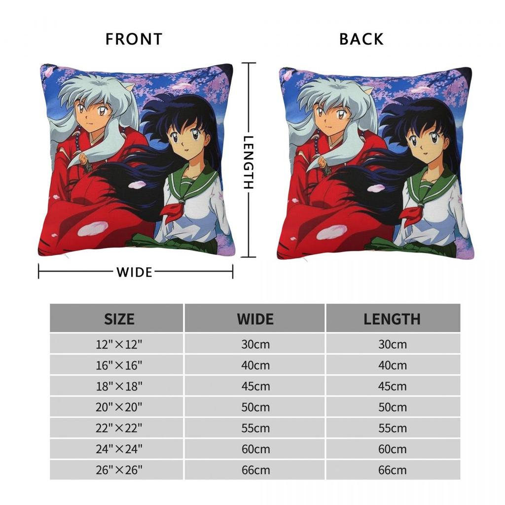 Anime Inuyasha Square Pillowcase Cushion Cover Pillow Case Throw Pillow Cover for Home Sofa Living Room