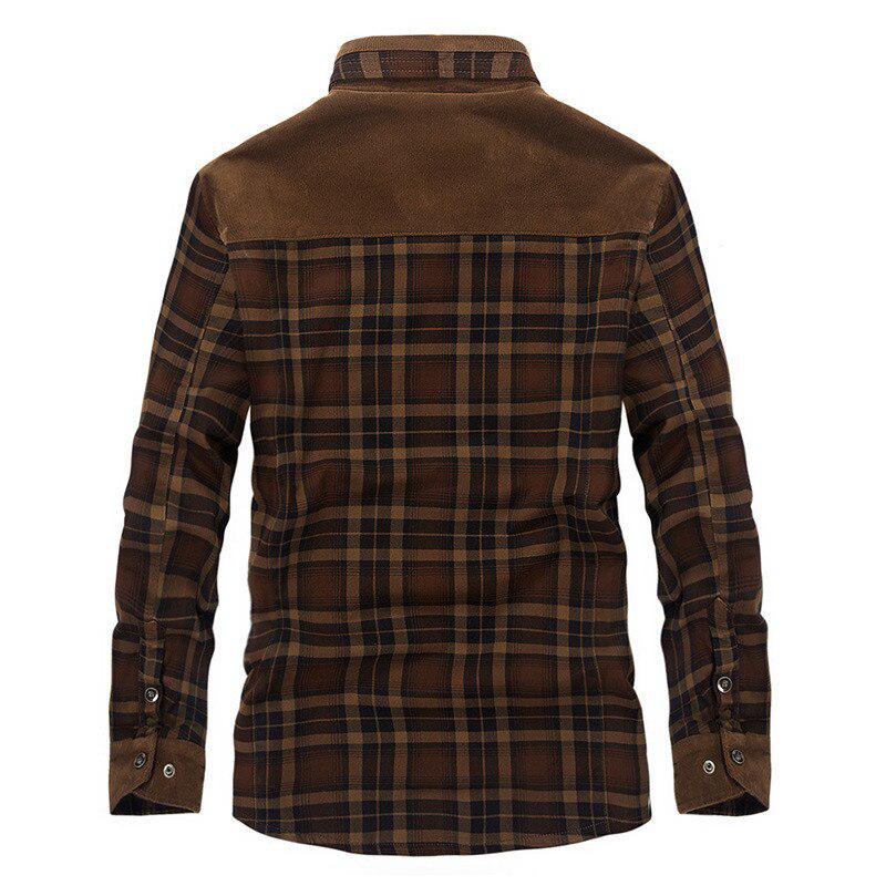 Winter Herrenjacke Plus Samt Dicke Herren Business Casual Mantel Baumwolle Hemd Große Größe Jacke