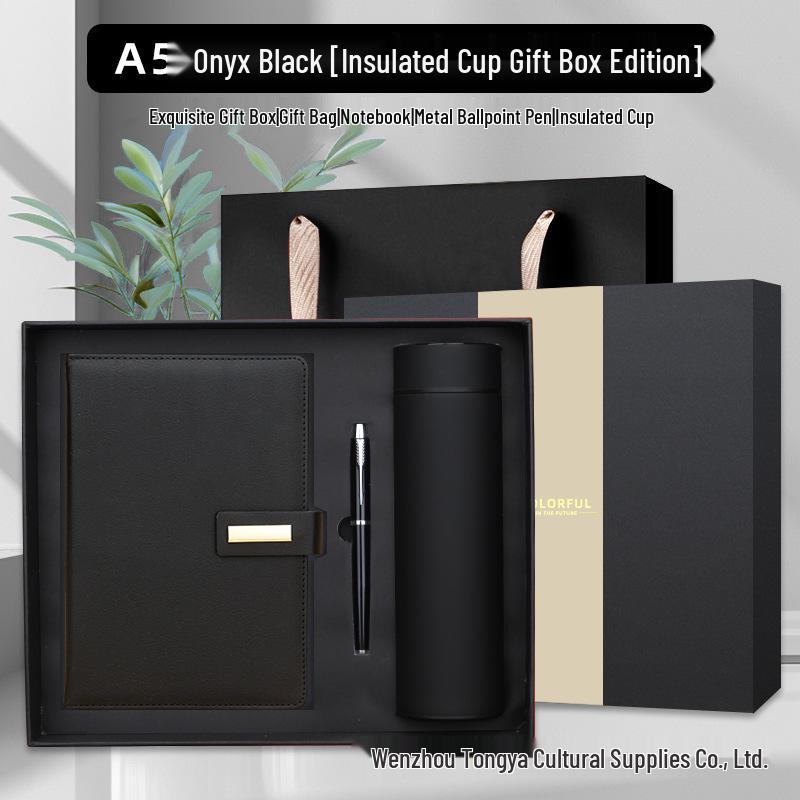 Customizable Business Diary Gift Set with Logo Printing - One-Buckle Notebook and Corporate Souvenir