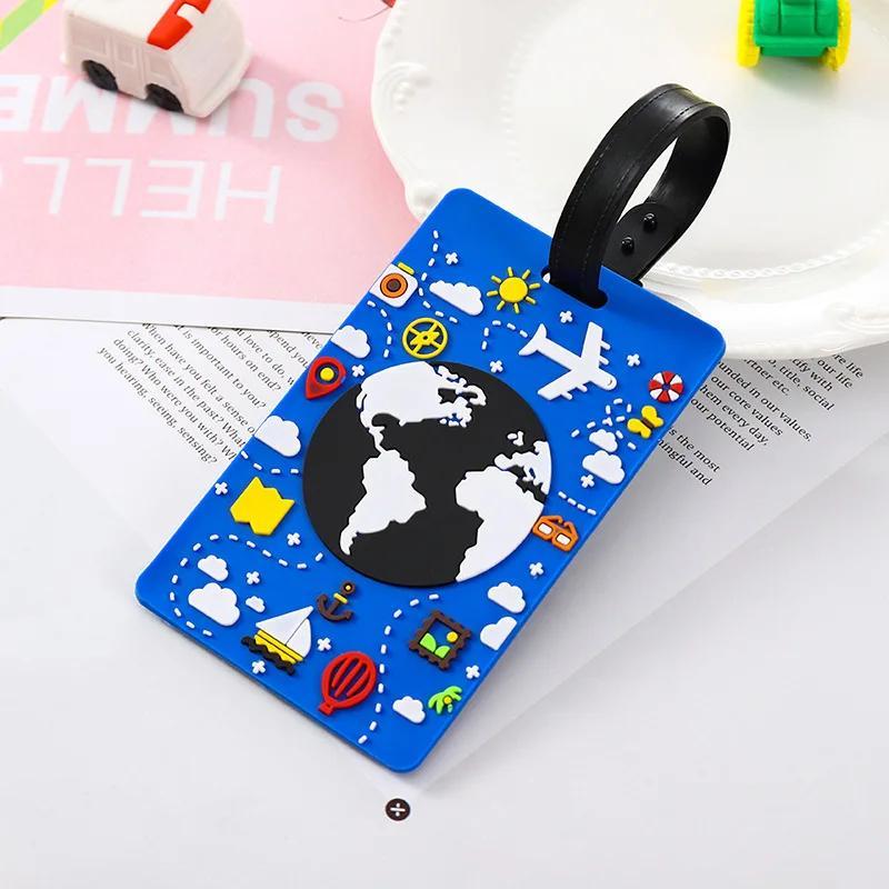 Cute Cartoon Cars PVC Silicone Luggage Tags Travel Luggage Name Tag Suitcase Bag Boarding Pass Travel Accessories