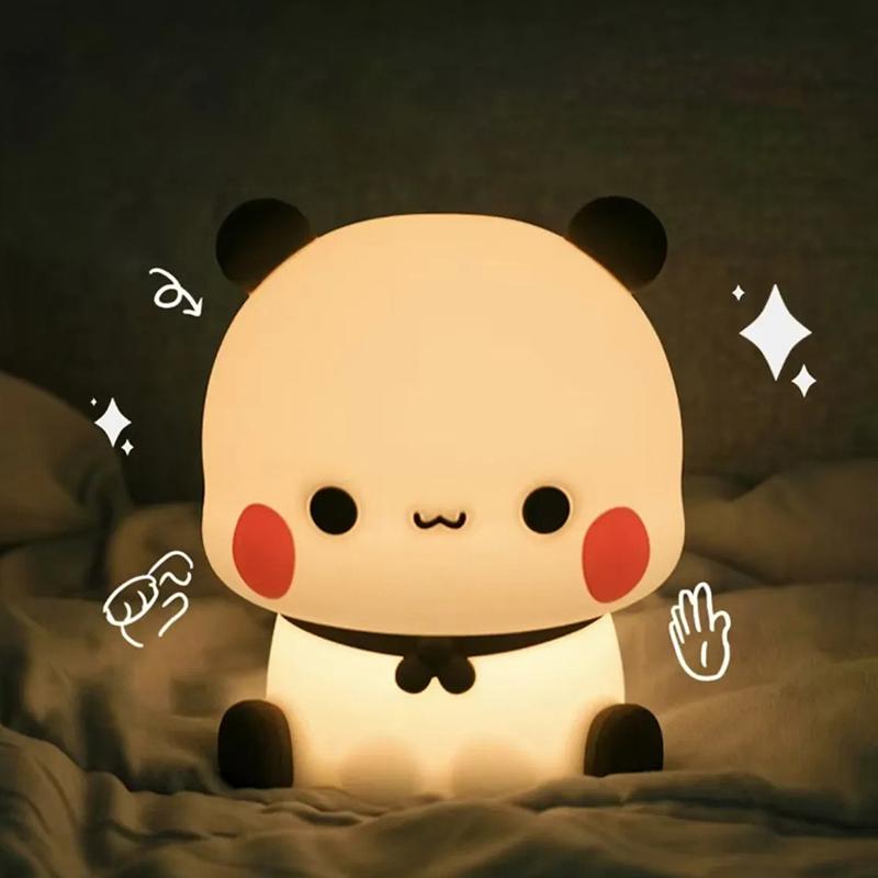 Kawaii Medvěd Panda Bubu A Dudu LED Silikonová Noční Lampa Roztomilé Kreslené Noční Světlo Dekorace Ložnice Obývací Pokoj Panenky Dárky