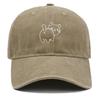 Cotton Fabric Baseball Cap Butt Cat Embroidery Baseball Hat Vintage Dad Hat  Outdoor