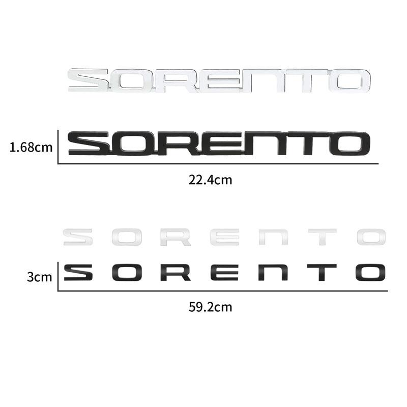 3D ABS SORENTO Letter Logo Rear Bumper Tail Trunk Sticker Car Styling For KIA Sorento 2004-2020 2021 Auto Accessories