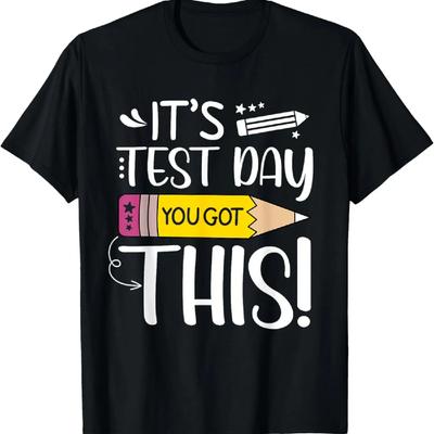 Dia de Teste Engraçado É Dia de Teste Professor Aluno Camiseta de Teste
