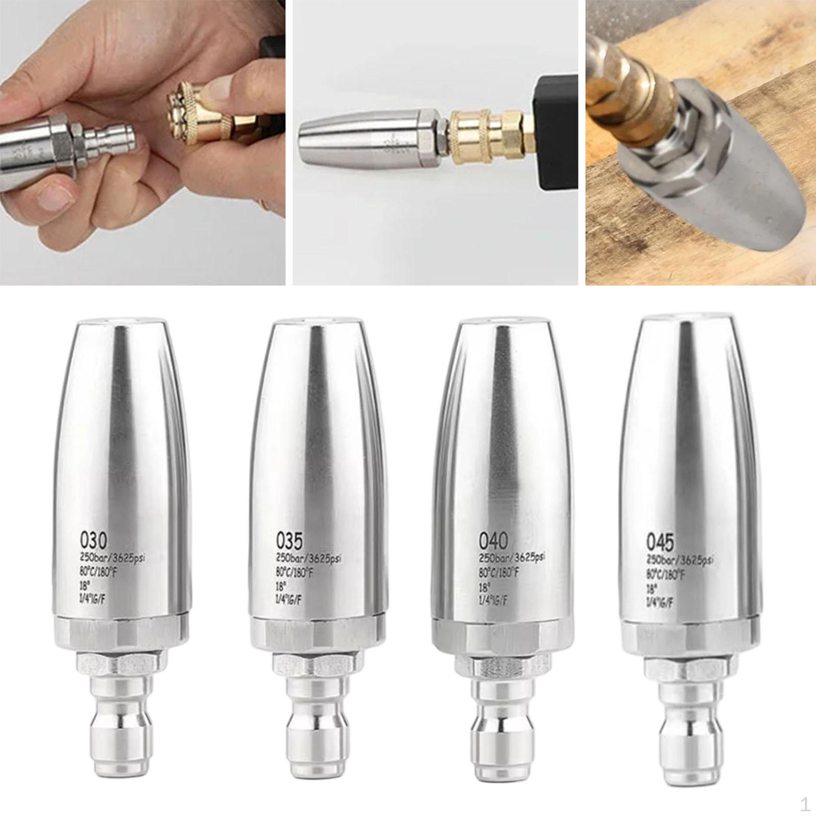 

4x Turbo Nozzle 12mm Quick Connect Accessory Simple Installation Pressure Washer Rotating
