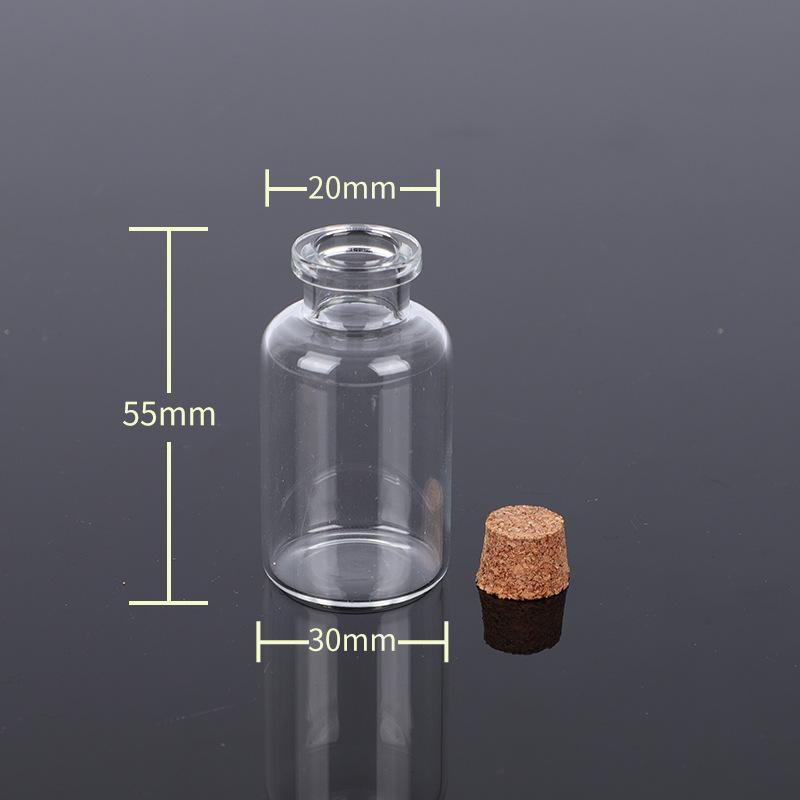 Kleine durchsichtige Glasflasche mit Korken