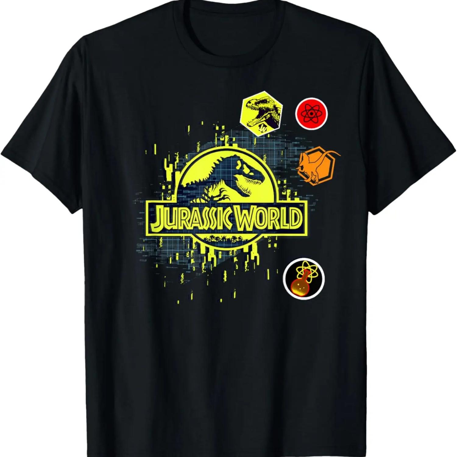 Jurassic World Neon Grid Logo T-Shirt S