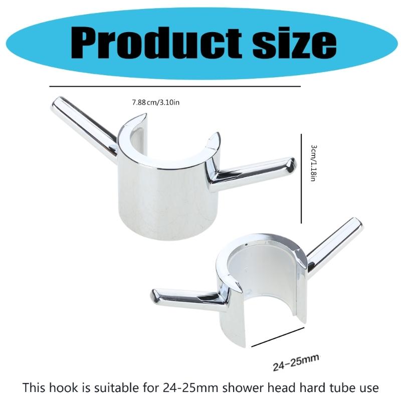 2pcs Rustproof Shower Faucet Hook Set Simple Attachment Space Saving Shower Head Holder Hook for Bathrooms & Kitchens