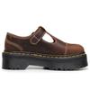 New Thick-soled T-strip Mary Jane Women's Shoes, Genuine Leather Low-top Small Leather Shoes, First-layer Crazy Horse Brown Muffin Sole