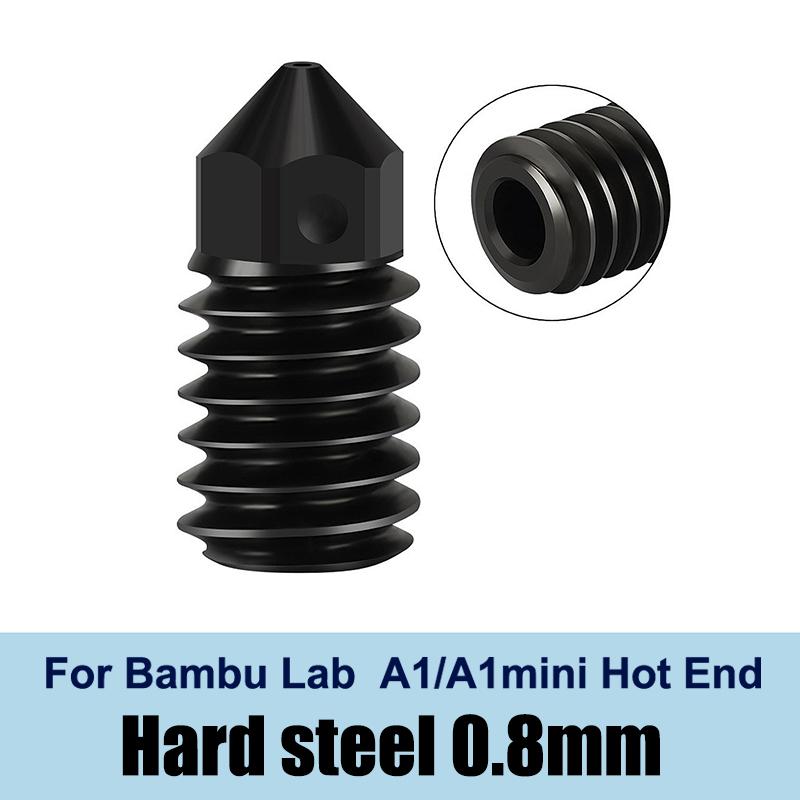 For Bambu Lab A1/A1 Mini Hotend Kit Fast Speed Printing Head Assembly Thermistor Heater 0.2/0.4/0.6/0.8mm Hardened Steel Nozzle