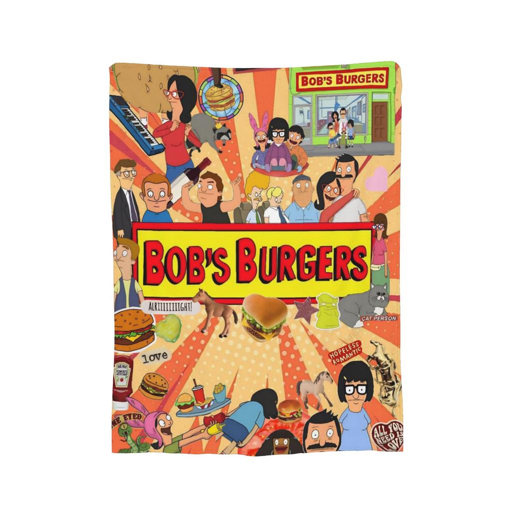 B-Bob Burgers Thanksgiving Blanket Multi-size Warm Cozy Fluffy Throw Blankets for Sofa Couch and Bed