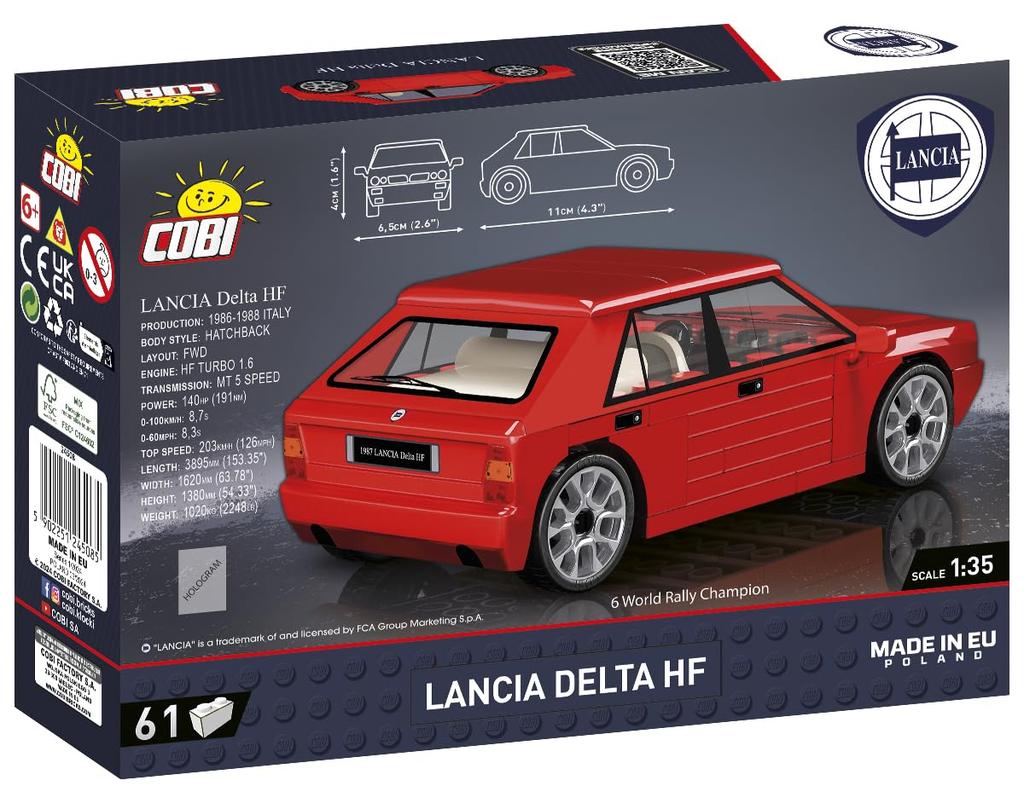 COBI Block Lancia Delta HF 135 Scale Red 61-Piece Set 24508 [MADE IN EU] Authentic