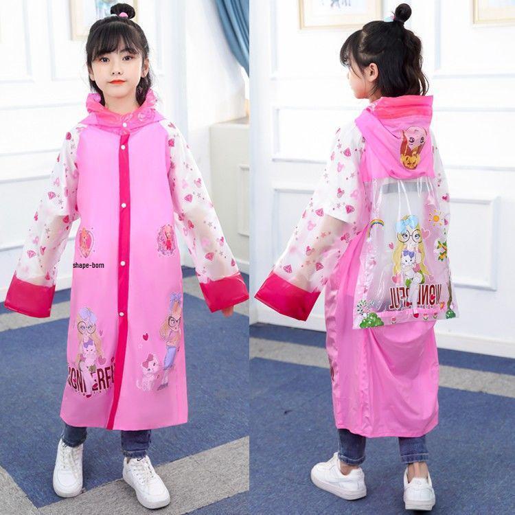 Children's Long Raincoat Poncho for Boys & Girls, Ages 2-10, Primary School