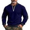 Men's Solid Color Half-Zip Sweatshirt Men's Sports Large Size Casual Sweatshirt