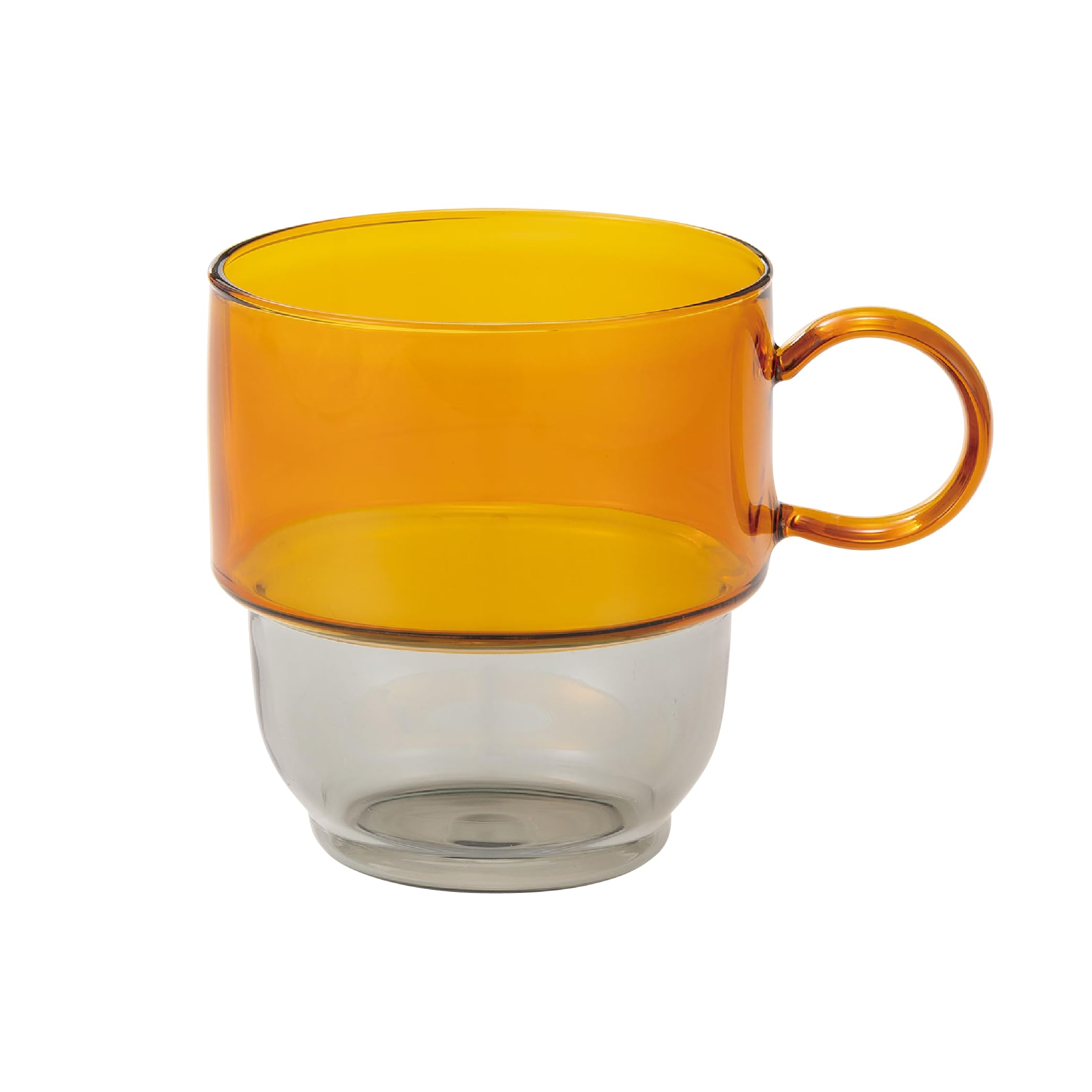 CB Japan Glass Mug x with Colored Stackable Stacking Heat-Resistant [Orange Gray] Handle, Glass, Heat-Resistant Glass, Mug, Heat-Resistant Mug, C%R оранжевый