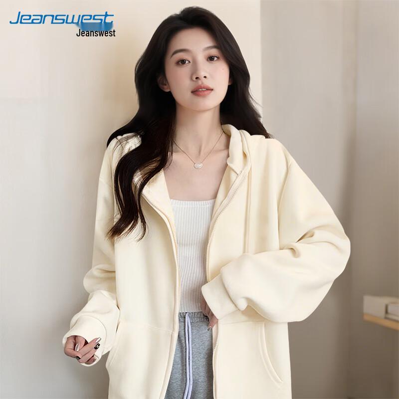 Jeanswest Women's Korean Style Loose Hooded Sweatshirt