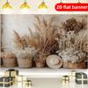2D Flachbanner Polyester Nordischer Stil Trockenblumenmuster Dekorationsbanner Geburtstagsfeier Dekoration Hintergrundtuch