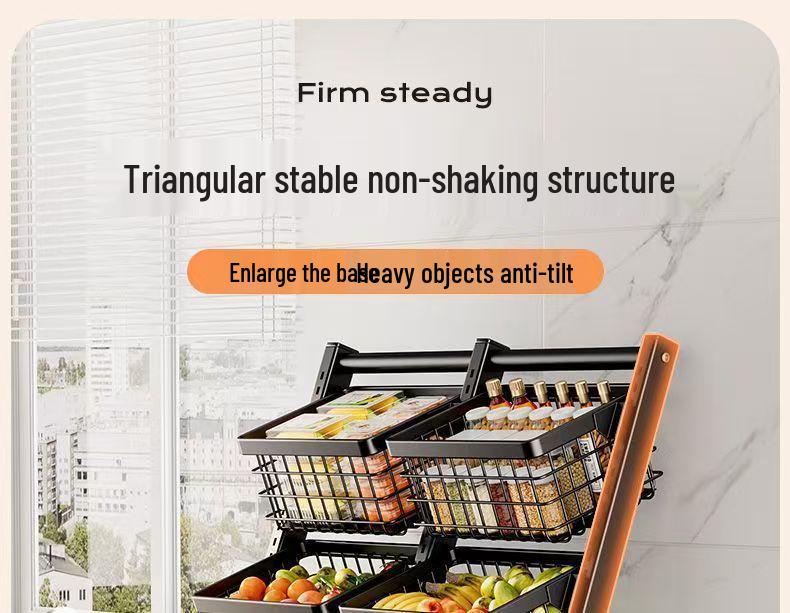 Multifunctional Storage Rack: Kitchen Vegetable, Snack, and Fruit Basket with Multi-layered, Partitioned Design for Living Room or Bedroom.