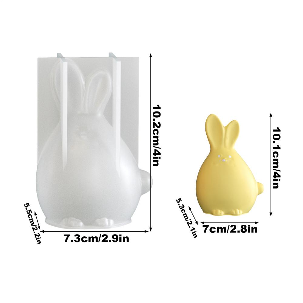 Easter Bunny Silicone Mold Cute 3D Silicone Geometric Facet Thanksgiving Supplies Bunny Shaped Mold For Holiday Party Offices