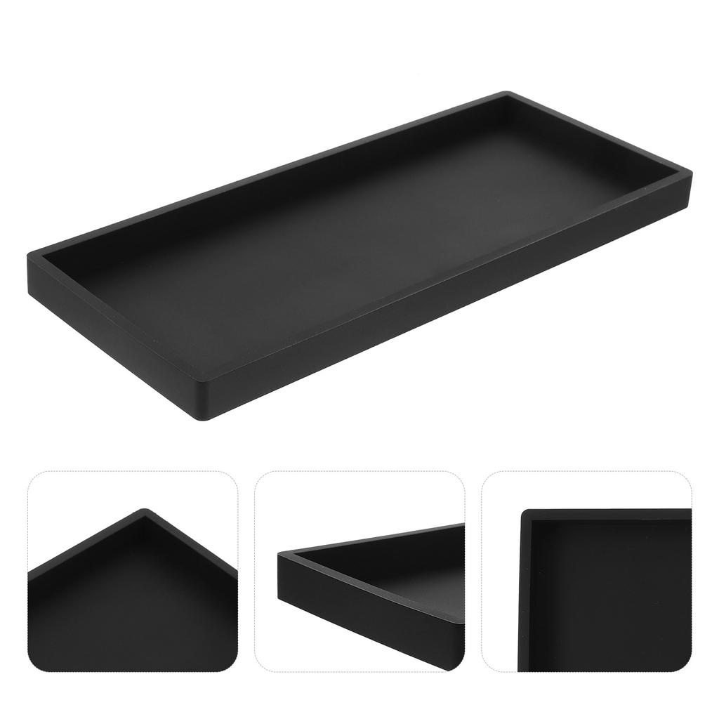Grande Vassoio di Stoccaggio in Silicone Rettangolare Antiscivolo Decorativo per Piano del Bagno Mobile da Cucina Organizer per Gioielli