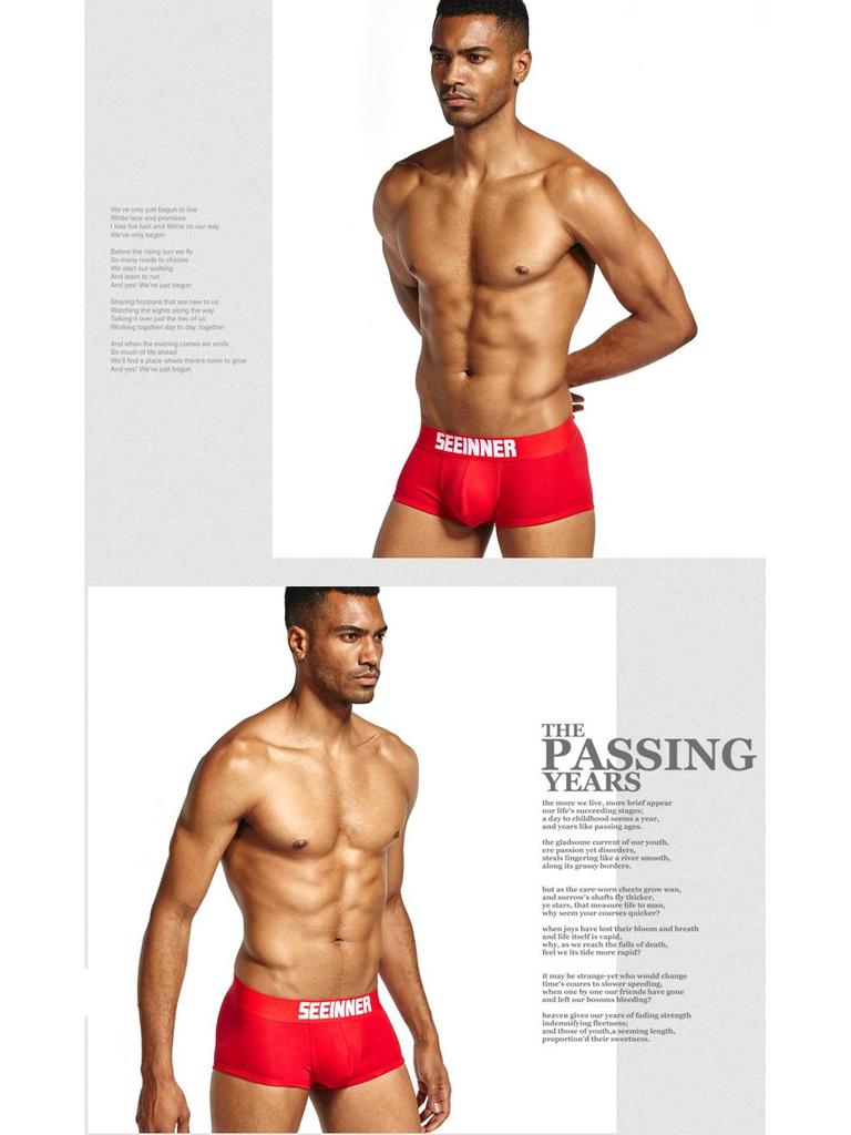 Men's Cotton Breathable Hip-Lifting Slim Solid Color Boxer Briefs