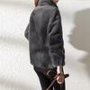 Women's Winter Stand Collar Fleece Jacket - Double-Sided Thick with Zipper and Warm Sweater Cardigan Design