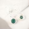 Faceted Green Onyx Stone 925 Sterling Silver Designer Earrings For Women 1.68" CE-15-19