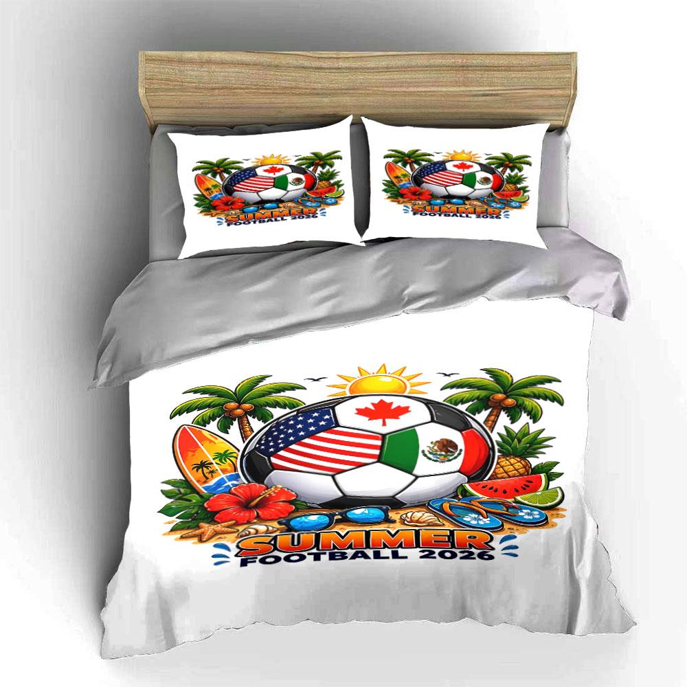 Flags, football, palm trees. Bedding sets Duvet cover sets Duvet covers Pillowcases(1 * Duvet Cover 2 * Pillowcases, without duvet insert)