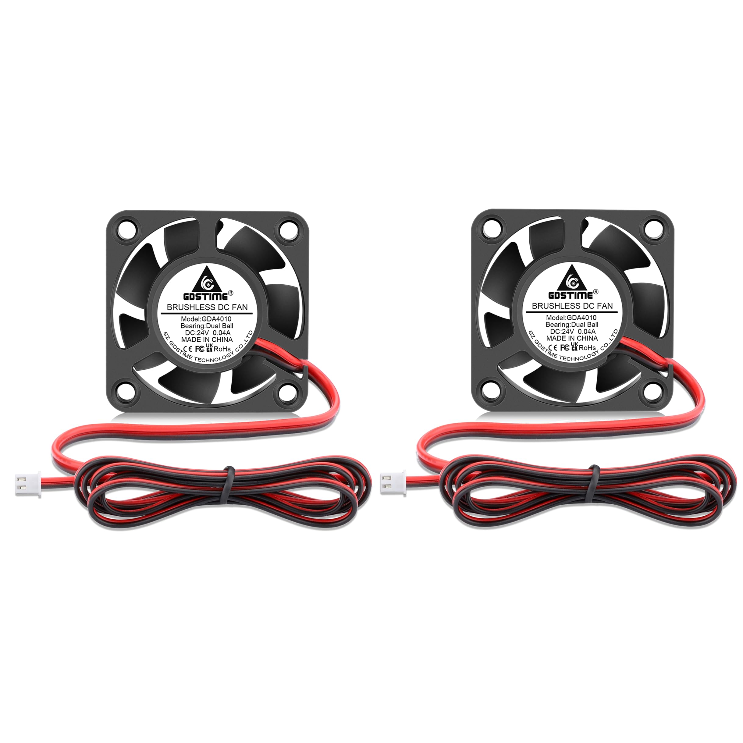 

GDSTIME 2 шт. 40 мм x 10 мм 24 В постійного струму Вентилятор охолодження Малий вентиляційний вентилятор Відцентровий витяжний вентилятор для 3D-принтера з кульковим підшипником