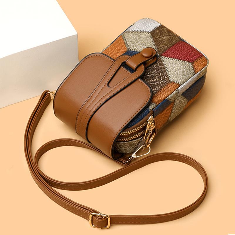 Nueva Moda Multifuncional Ligera Bolso de Hombro Estampado Bolsa de Almacenamiento Phe Bolso Cruzado Retro a Cuadros para Mujer