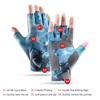 Sommer Angeln Atmungsaktiver Eisseide Halbfingerhandschuh Bedruckter Atmungsaktiver Sonnenschutzhandschuh Waschbar Outdoor Radfahren Sportausrüstung