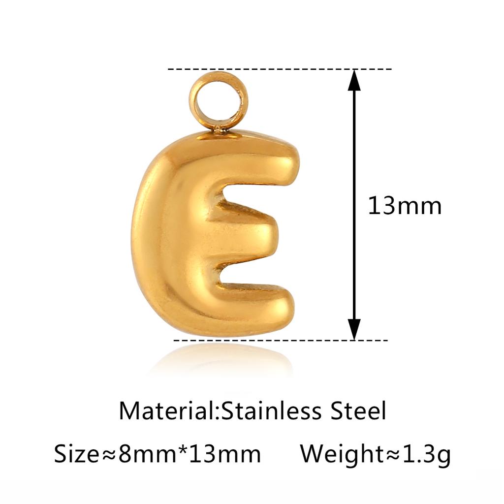 3Pcs Bubble Letter Charms Fadeless Gold Color PVD Plated Balloon Alphabet A-Z Pedant DIY Initial Necklaces Women Jewelry Making