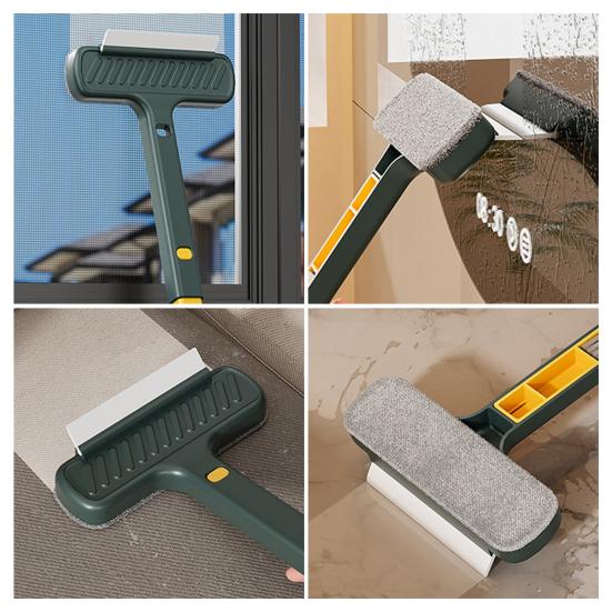 2 in 1 Window Screen Cleaning Brush with Extendable Handle Removable Lightweight Reusable Screen Cleaner Handheld Window Cleaning Scrubber