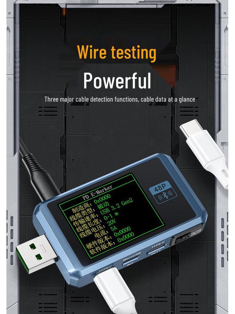FNIRSI-FNB48P USB Charger Detector: Mobile DC Voltmeter/Ammeter for Fast Charging Power Test