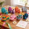 Fashion Easter 3D Printed Rabbit Eggs Rainbow Cute Animal Model Ornament Funny Easter Rabbit Ornament