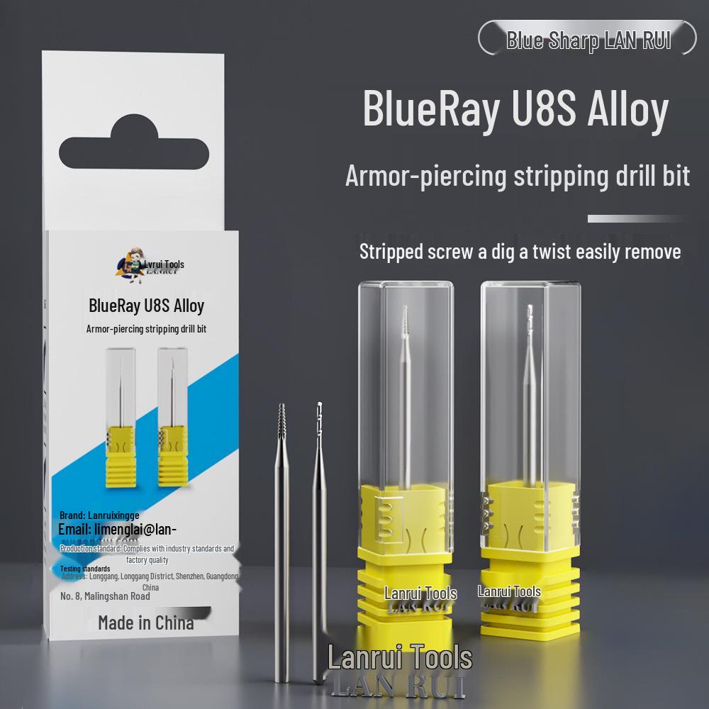 

Blue Ray U8S Stripped Screw & Broken Thread Remover Drill Bit for Mobile Phones and More