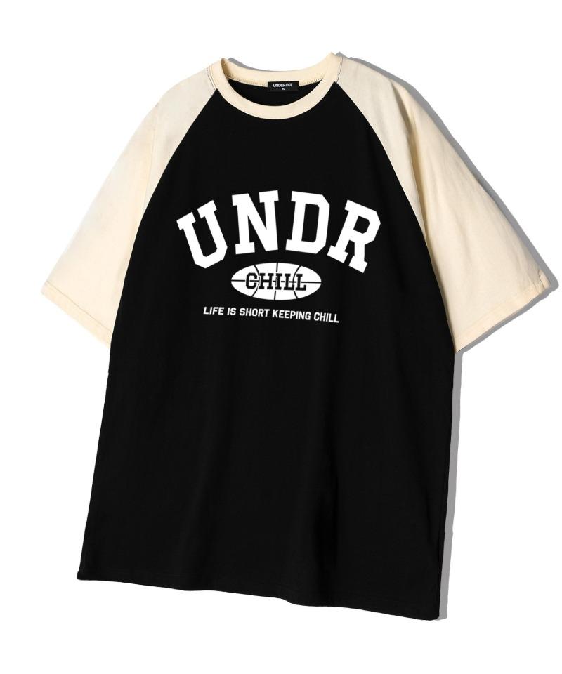 Under Off Oversized Raglan Short Sleeve T-Shirt With Initial Arch Logo Black Black/S
