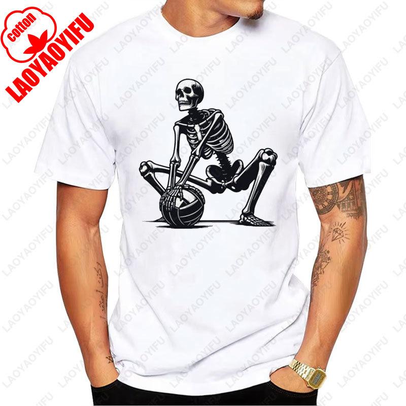 Humor Funny Men Clothing Dab Dabbing Skeleton Waterpolo Halloween Graphic Tshirts Classic Summer Cotton T-Shirt Camisetas Tops
