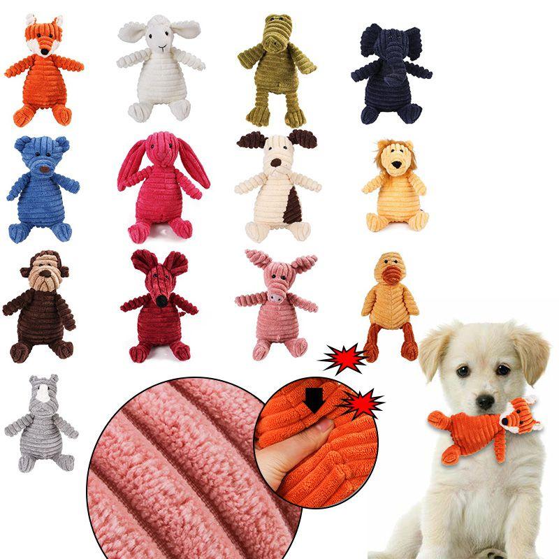 Adorable Animal Shape Corduroy Dog Toys For Small And Large Dogs