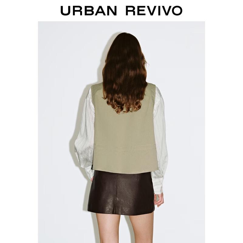 UR Women's Simple Workwear Stand-Collar Cotton Vest