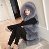 Weiche dicke warme Weste Hoodie Damen Kunstfuchsfell Nerz Ärmellos Kapuzenmantel Damen Winter 2026