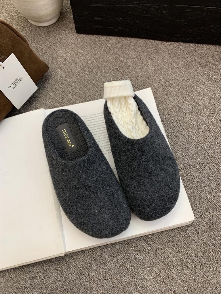 Walking Cozy Solid Color Half Slipper Women's Comfort Outdoor Minimalist Style Design Women's Holiday Footwear Mules