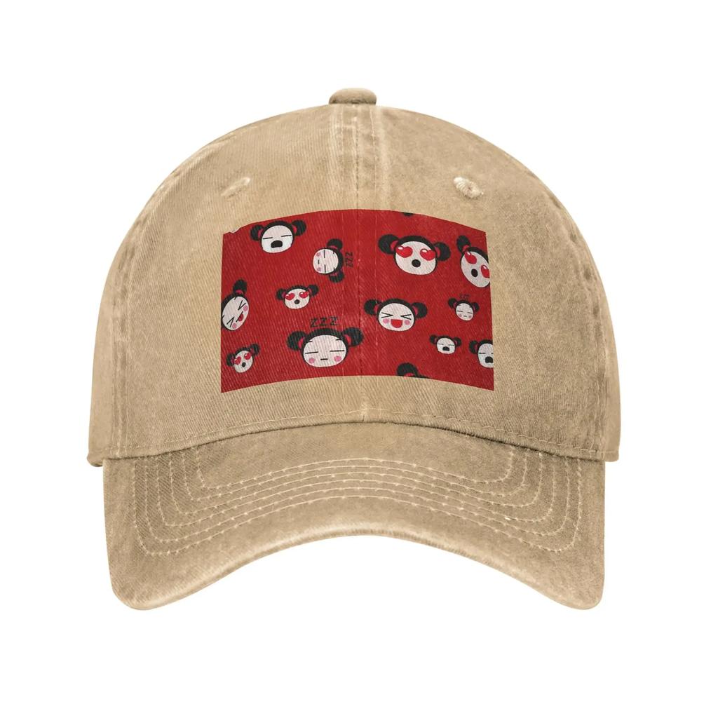 Pucca Washed Denim Cap Casual Baseball Caps Adjustable Hat Summer Unisex Baseball Hats