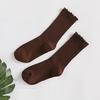 Japanese Retro Ruffled Cotton Socks Women Solid Color Ankle Boot Styling Harajuku Christmas Girlfriend Gift Pink Yellow Cute