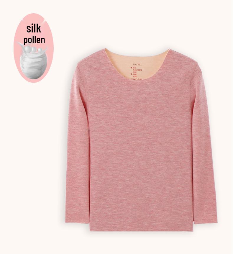 Children's Seamless Velvet Warm Underwear Set with Heat-Generating Silk for Boys & Girls - Ideal for Autumn & Winter